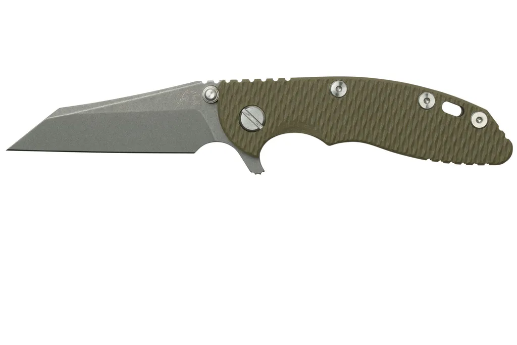 Rick Hinderer XM-18 3" Wharncliffe 20CV Acid Stonewash, Battle Bronze, OD Green G10, couteau de poche