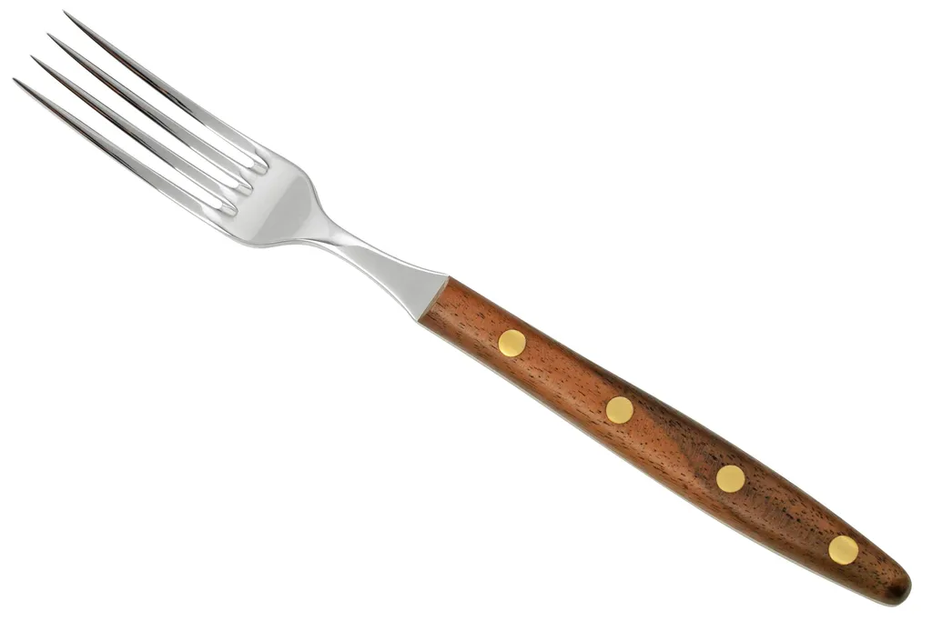 Robert Herder Fork Slim 2407000180000, 18/10 acier inoxydable, bois de noyer, fourchette de table