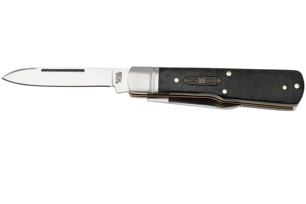 Rough Ryder Black Reserve Gunstock RR2570, Satin 440A, Textured Pakkawood, couteau de poche
