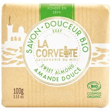 Savon douceur bio amande douce 100g - LA CORVETTE