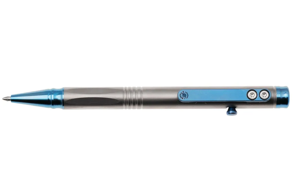 Spartan Blades Grafi Bolt Action Pen, Blue Titanium, stylo EDC