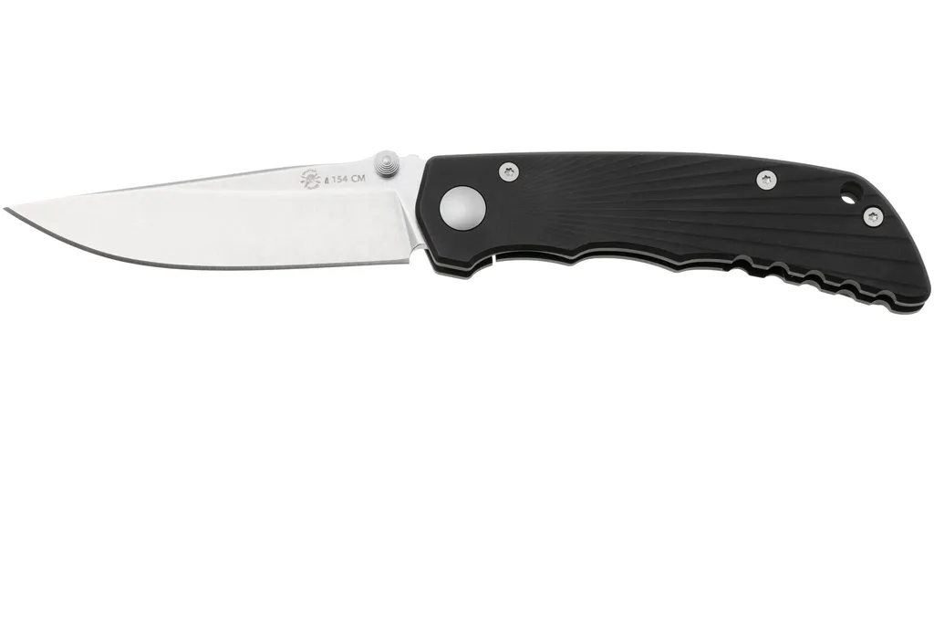 Spartan Harsey Folder 3.25 Talos II SFBL13BKSW, Stonewashed 154CM, Grey Starburst Aluminum couteau de poche