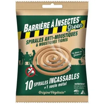Spirales anti moustiques à base de géraniol sachet de 10 - BARRIERE A INSECTES