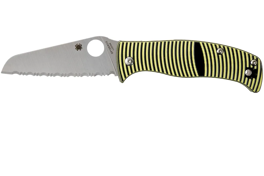 Spyderco Caribbean C217GSSF Sheepfoot couteau de poche dentelé, Sal Glesser design
