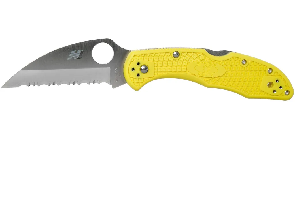 Spyderco Delica Salt 2 Wharncliffe C88SWCYL2 couteau de poche, dentelé