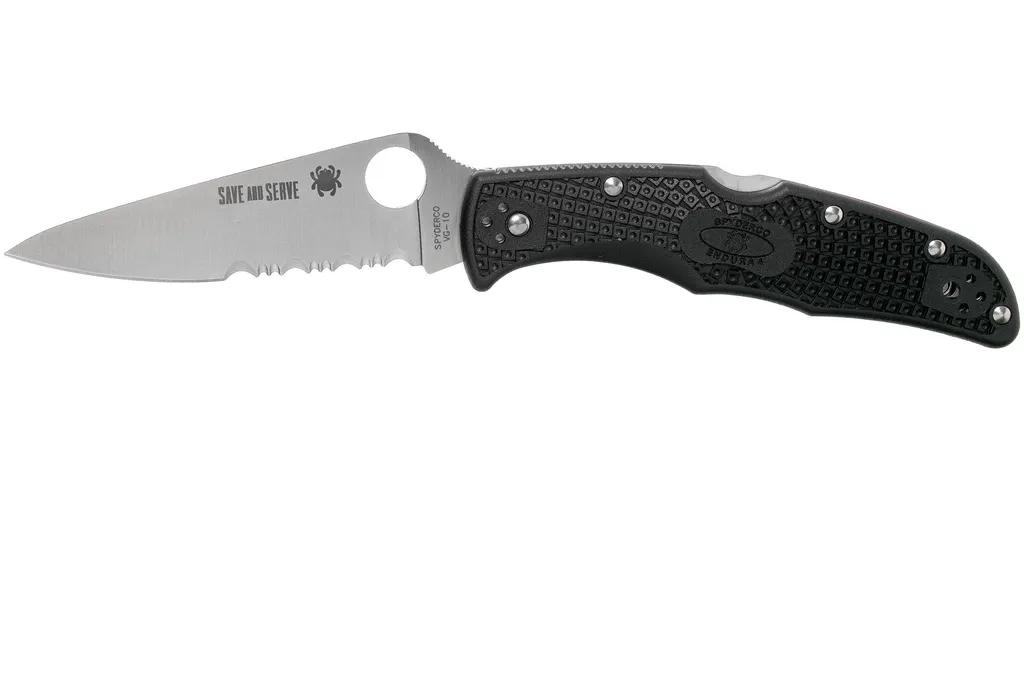 Spyderco Endura 4 Thin Red Line C10FPSBKRD couteau de poche partiellement dentelé