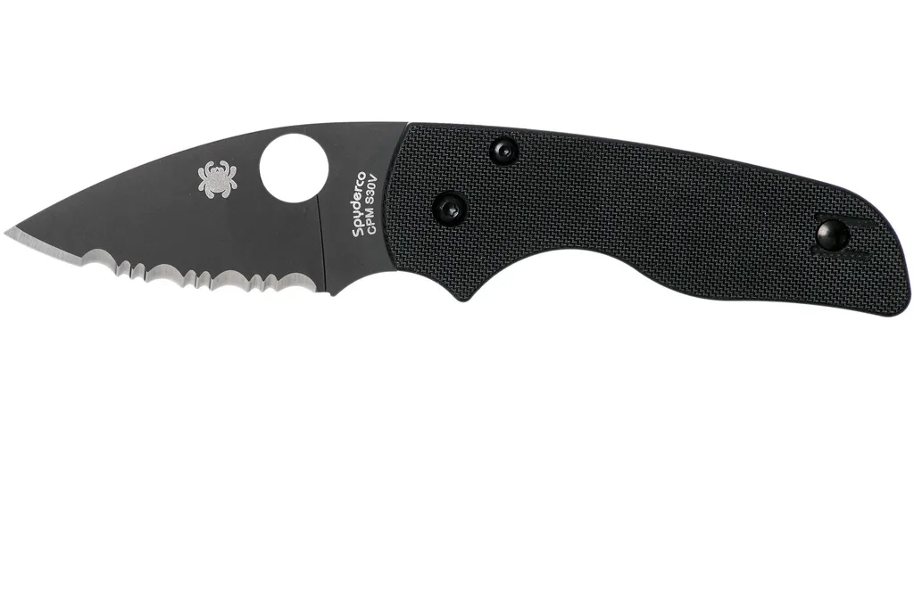 Spyderco Lil' Native Compression Lock Black C230GSBBK serrated couteau de poche