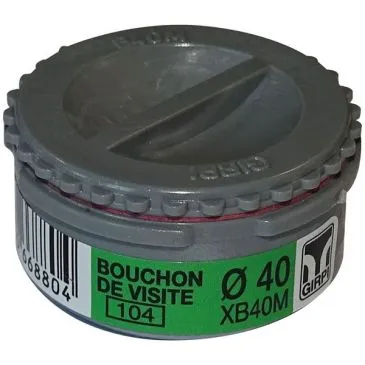 Tampon de visite PVC - mâle - D40 mm - gris - GIRPI
