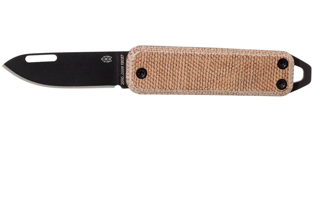 The James Brand Elko, tan Micarta + black couteau de poche