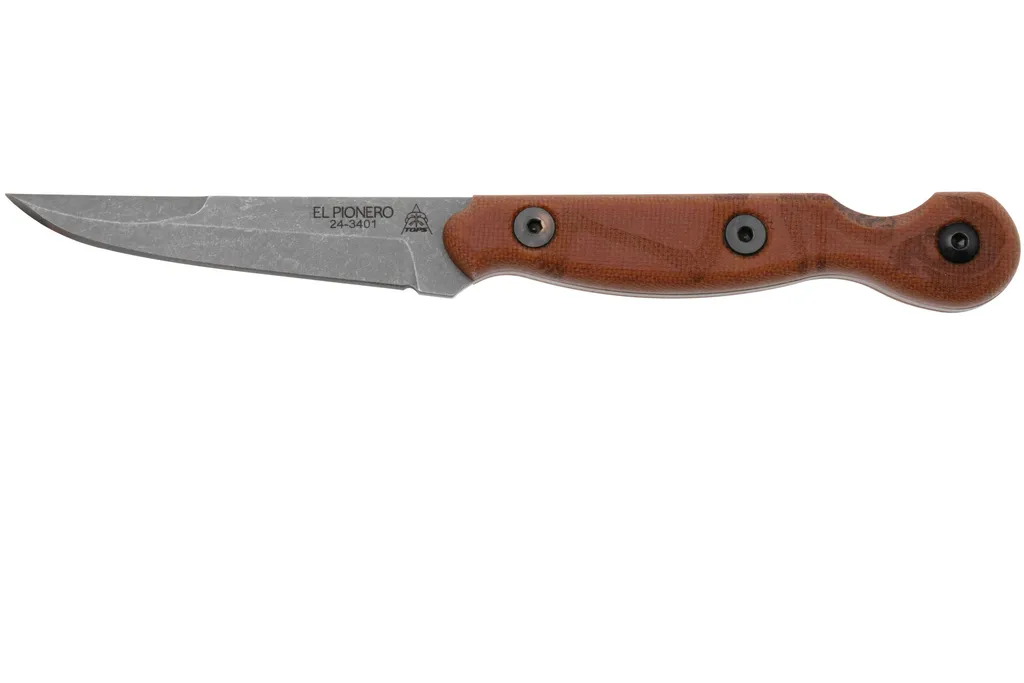 Tops El Pionero ELPO-01 Tan Canvas Micarta, couteau fixe