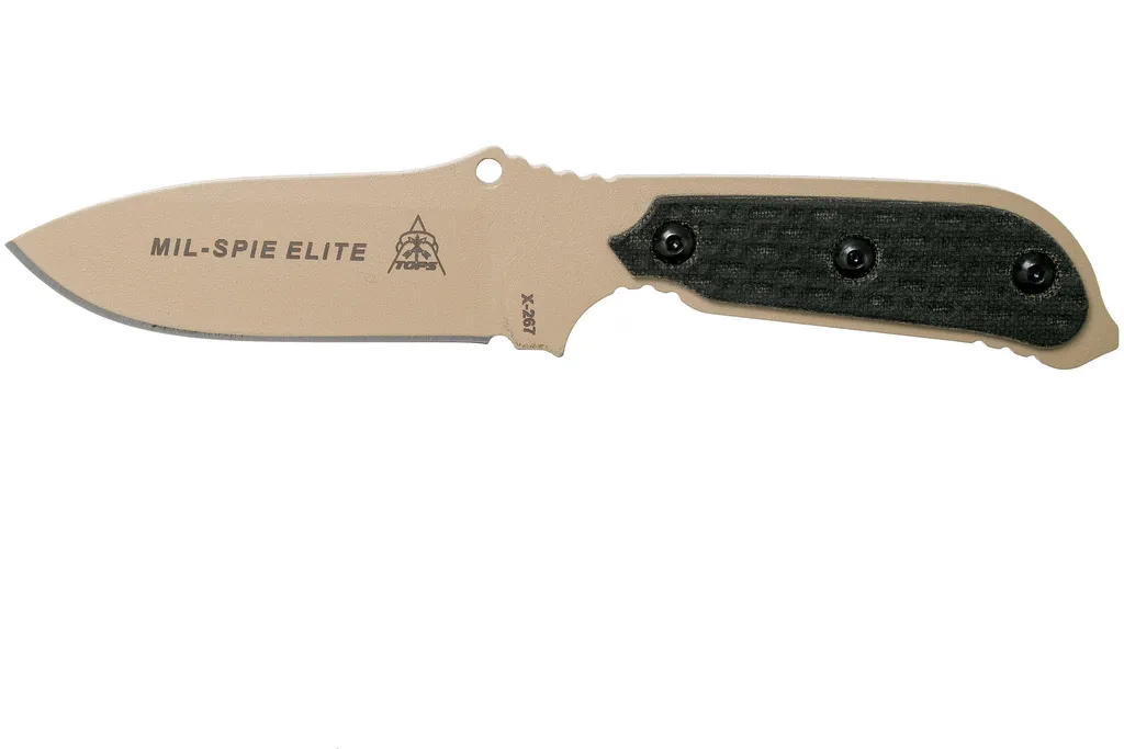 TOPS Mil-SPIE Elite Black Canvas Micarta MIL3-ELITE couteau de survie