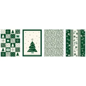Torchon coton noël green christmas 50 x 70 cm x 4 - TISSAGES DE BEAULIEU