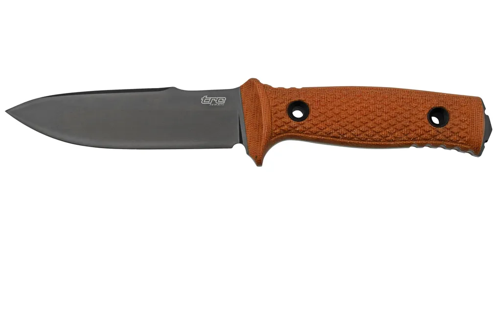 TRC Knives M-1SLG-NCM, V4E Steel Black DLC, Fourreau Natural Canvas Micarta Kydex, couteau fixe