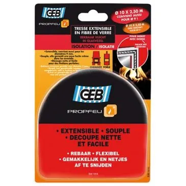 Tresse fibre verre extensible Ø 10 mm x 2.5m Propfeu - GEB
