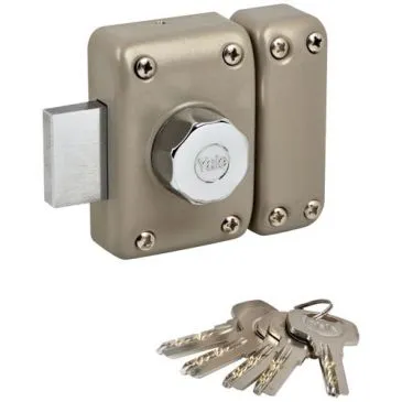 Verrou à bouton et cylindre 5 goupilles -  D23 mm - L : 40 mm -  4 clés - b - YALE