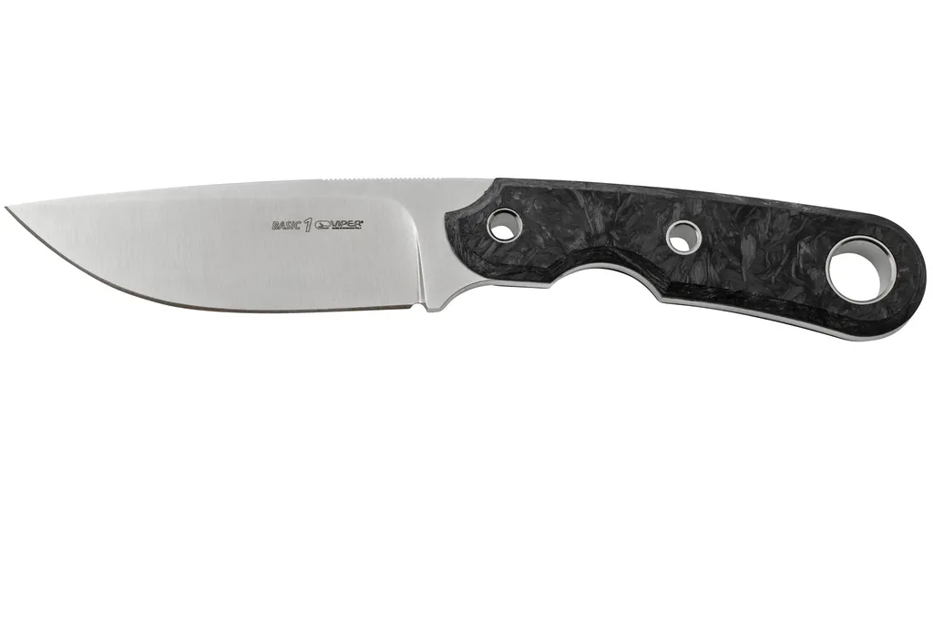 Viper Basic 1 VT4026FCM MagnaCut Drop Point Satin, Marbeled Carbon, couteau à lame fixe