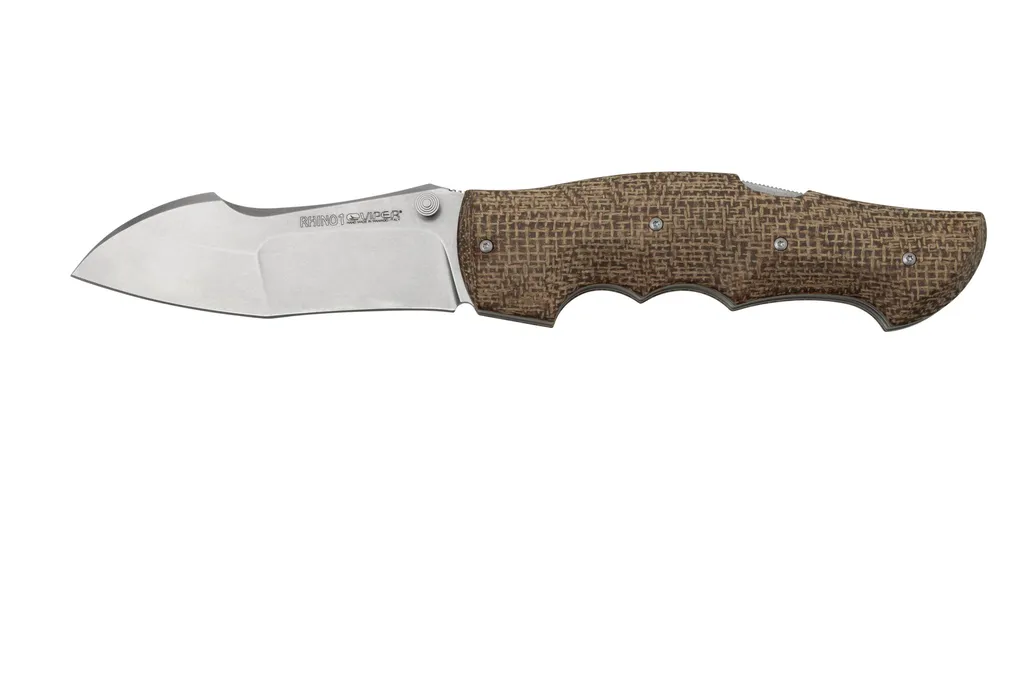 Viper Rhino 1, V5903IM, Stonewash Elmax, couteau de poche Brown Burlap Micarta, Fabrizio Silvestrelli design