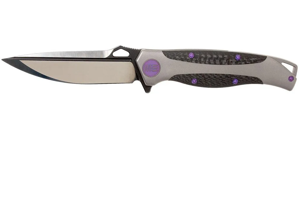 WE Knife 606CFC, spearpoint couteau de poche, en partie en fibre de carbone