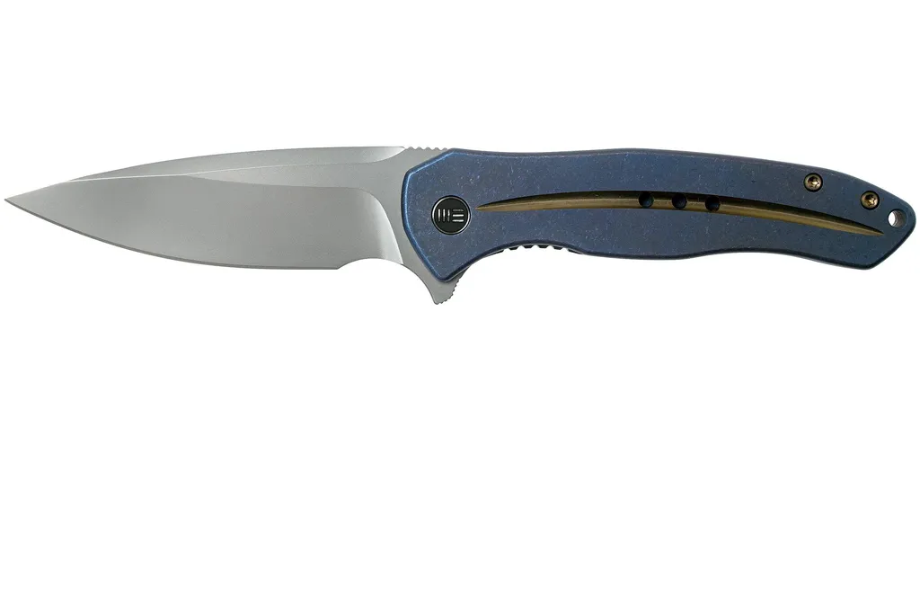 WE Knife Kitefin 2001F Blue Titanium, Bronze Line couteau de poche