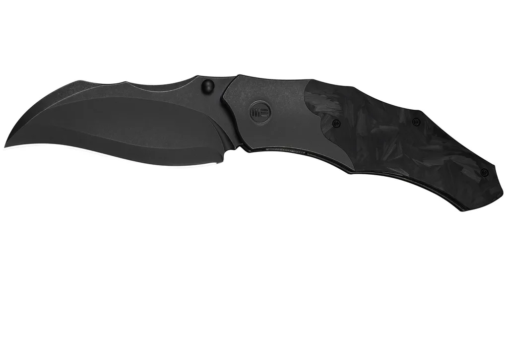 WE Knife Orc Boss WE24042-1 Blackwashed CPM 20CV, Black Titanium Shredded Carbon Inlay, couteau de poche, Grant Chambers design