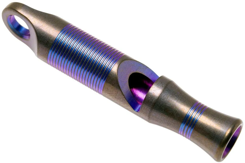 WE Knife Titanium Sifflet d'urgence 120dB bleu, A-05B