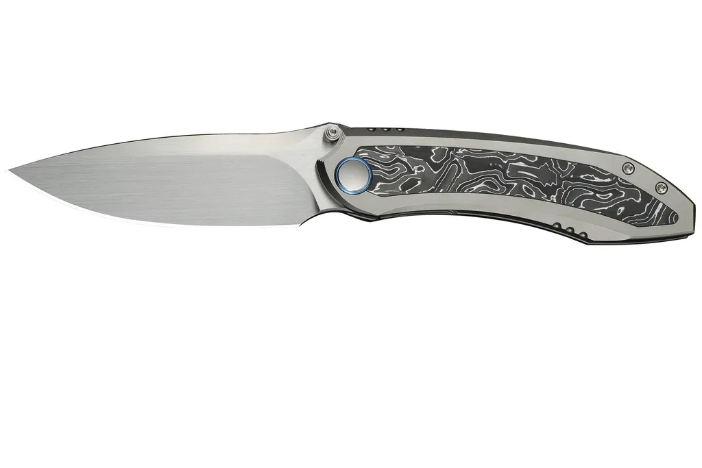 WE Knife Winsome WE23092-2 Satin, Gray Titanium Aluminum Foil Carbon Inlay, couteau de poche