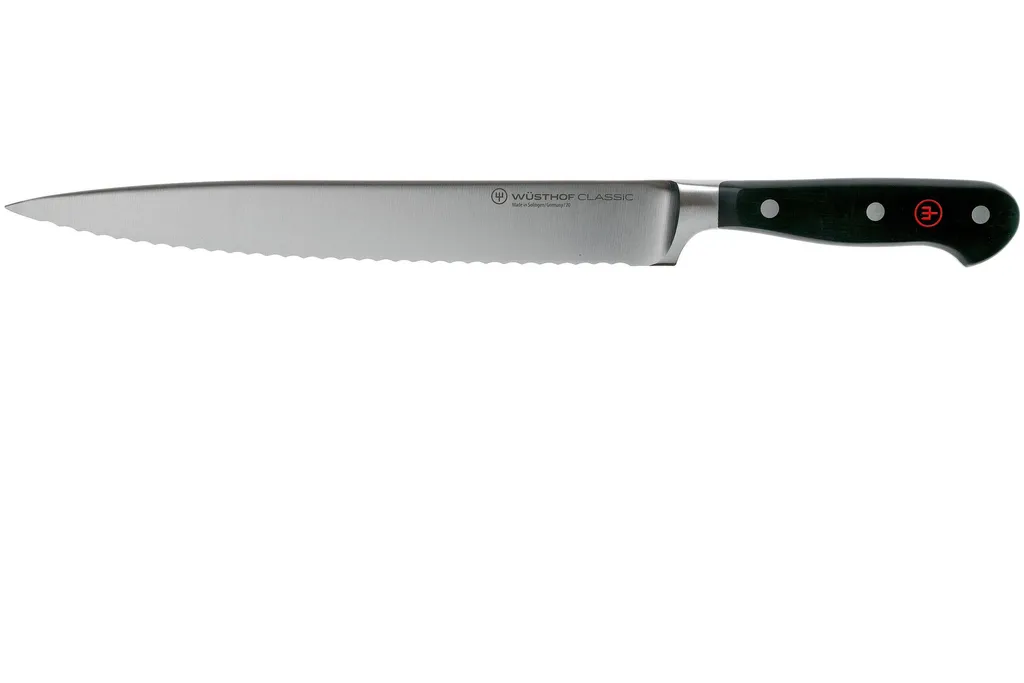 Wüsthof Classic gekarteld couteau à trancher la viande dentelé 23 cm, 1040100923