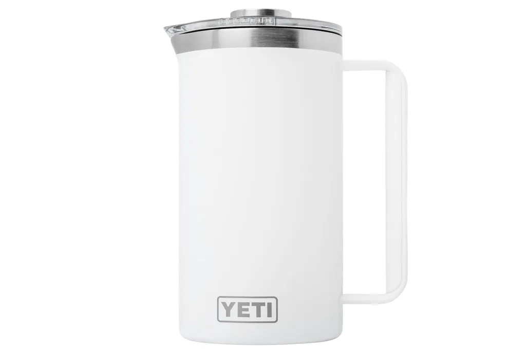 Yeti Rambler French Press 34oz Twist-To-Lock Lid, White, cafetière à piston isotherme, 1L